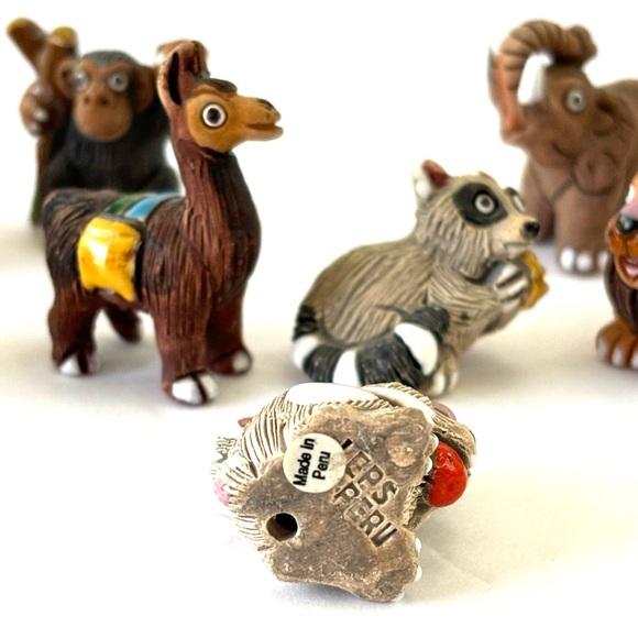 Leps of Peru ceramic animals miniatures lot of 8 pottery - Picture 3 of 5
